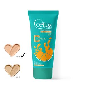 کرم ضدآفتاب رنگی SPF 50 فاقد چربی و حاوی ویتامین C هلویی کد 01 - (40 میل)